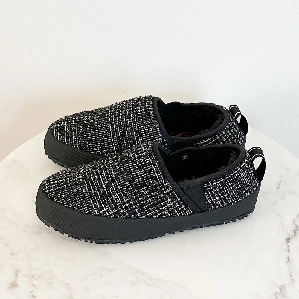 NEW P448 Anthropologie Laby Platform Slip on Plaid Size 39 EU 8.5 - 9 US